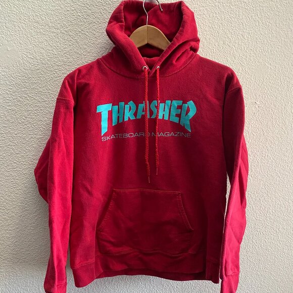 Thrasher Skateboard Magazine Hoodie Sweatshirt Men's Small Red Blue Colors - Picture 1 of 5